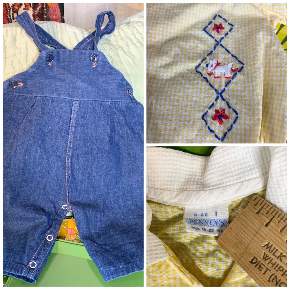 60s Infant Overalls and Shirt